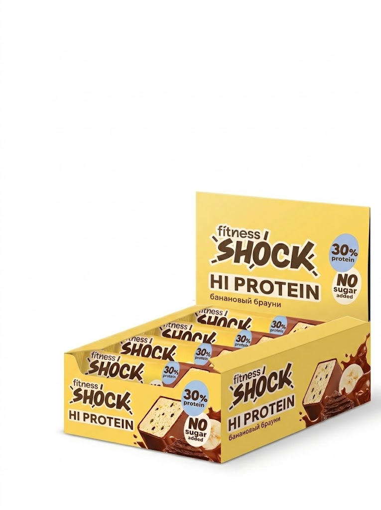 Fitness Shock HiProtein Bar with Collagen 40g - Банановый брауни