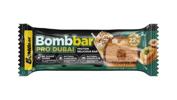 Bombbar Protein bar 45g - Ореховый раф и кунафа