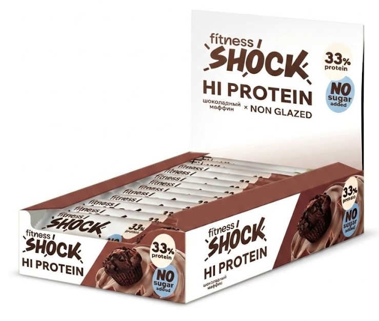Fitness Shock HiProtein Bar with Collagen 40g - Шоколадный маффин