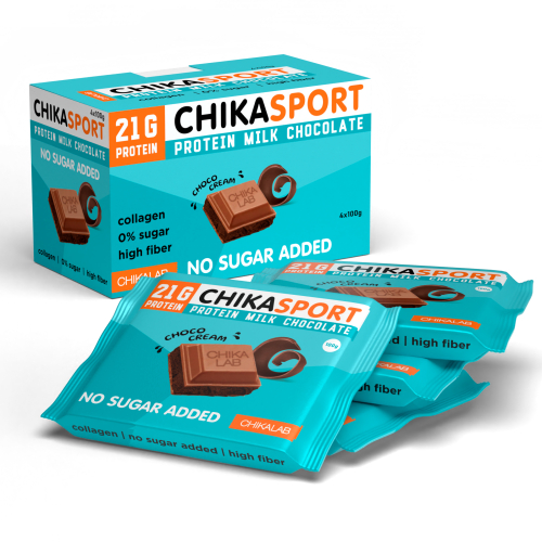 Chika Sport Протеиновый шоколад без сахара 100 гр - Молочный с шоколадной начинкой