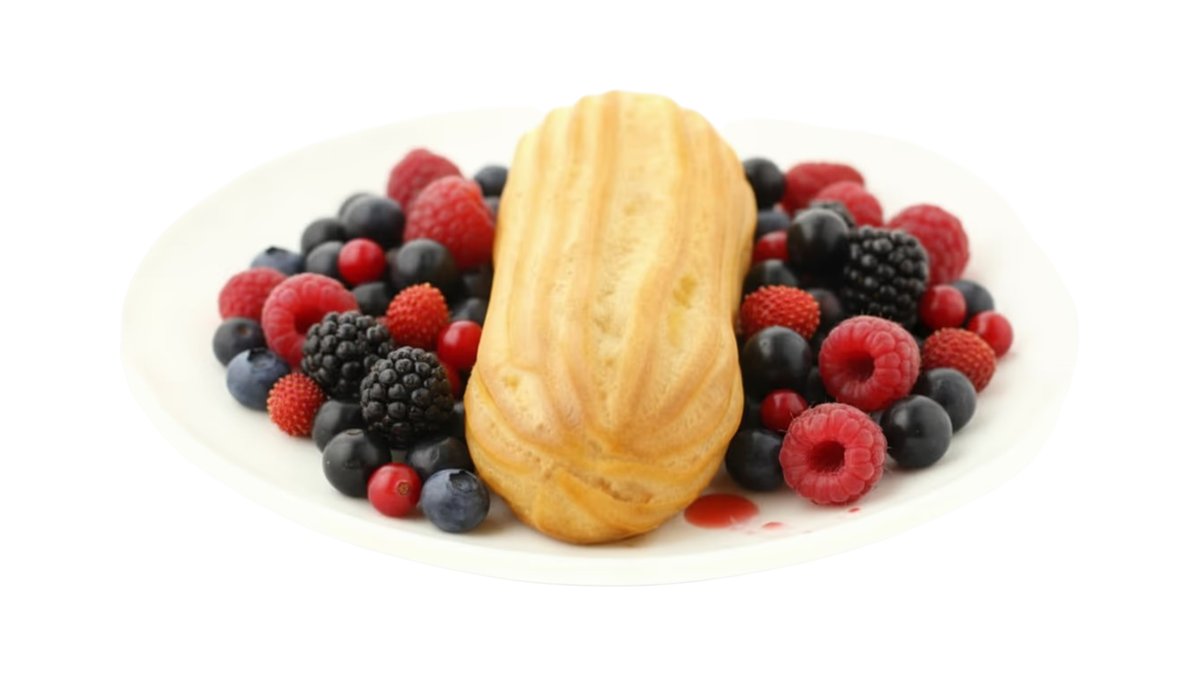 Big Éclair with Cottage Cheese Cream Filling 80g - Çiyələk