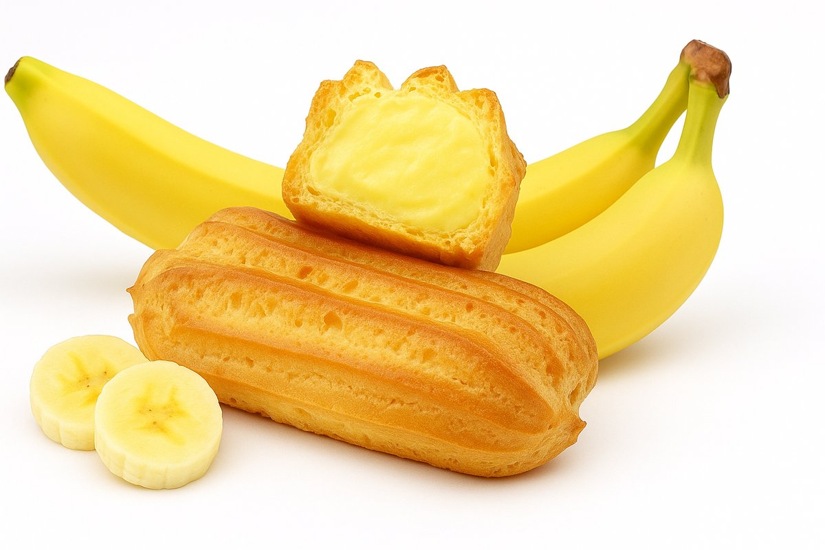 Mini Eclairs with Cottage Cheese Cream Filling - Банан