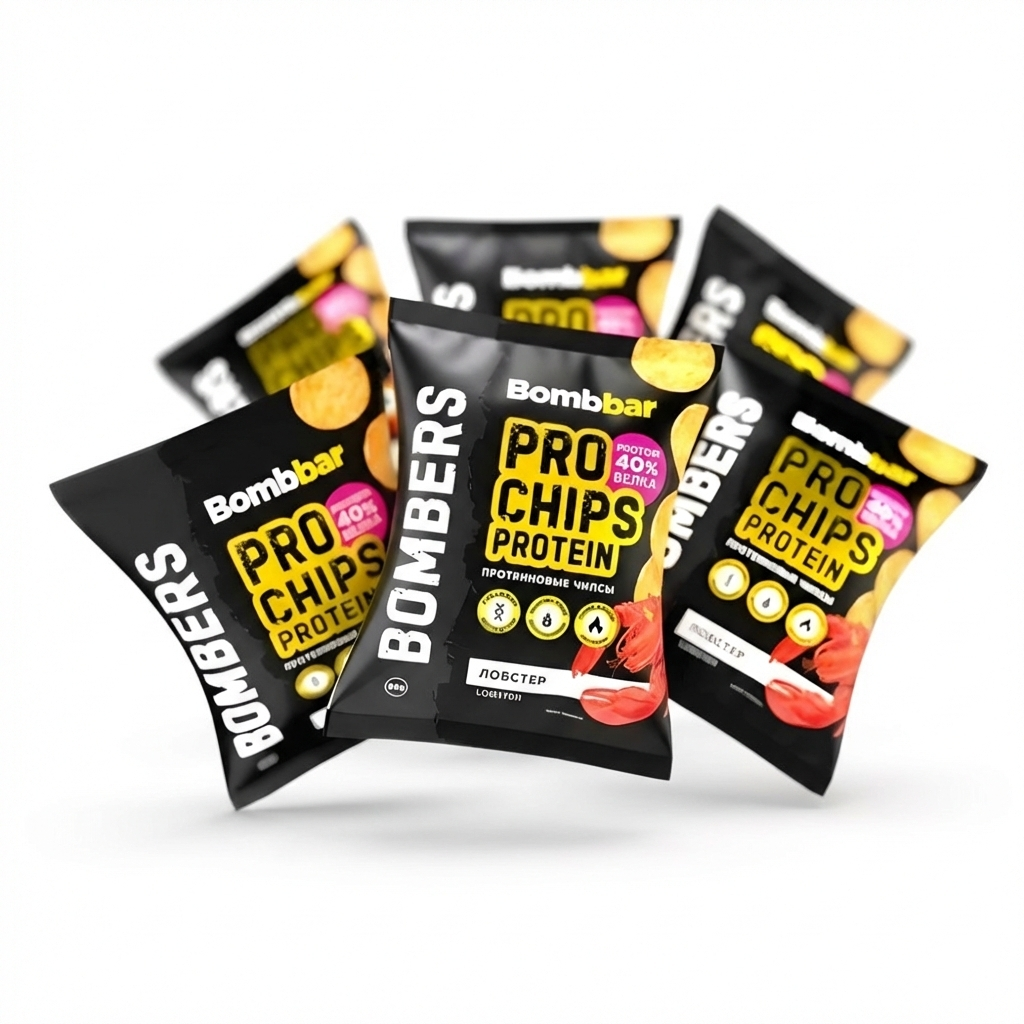 Протеиновые (40%) чипсы, 50 гр. Bombbar - Краб