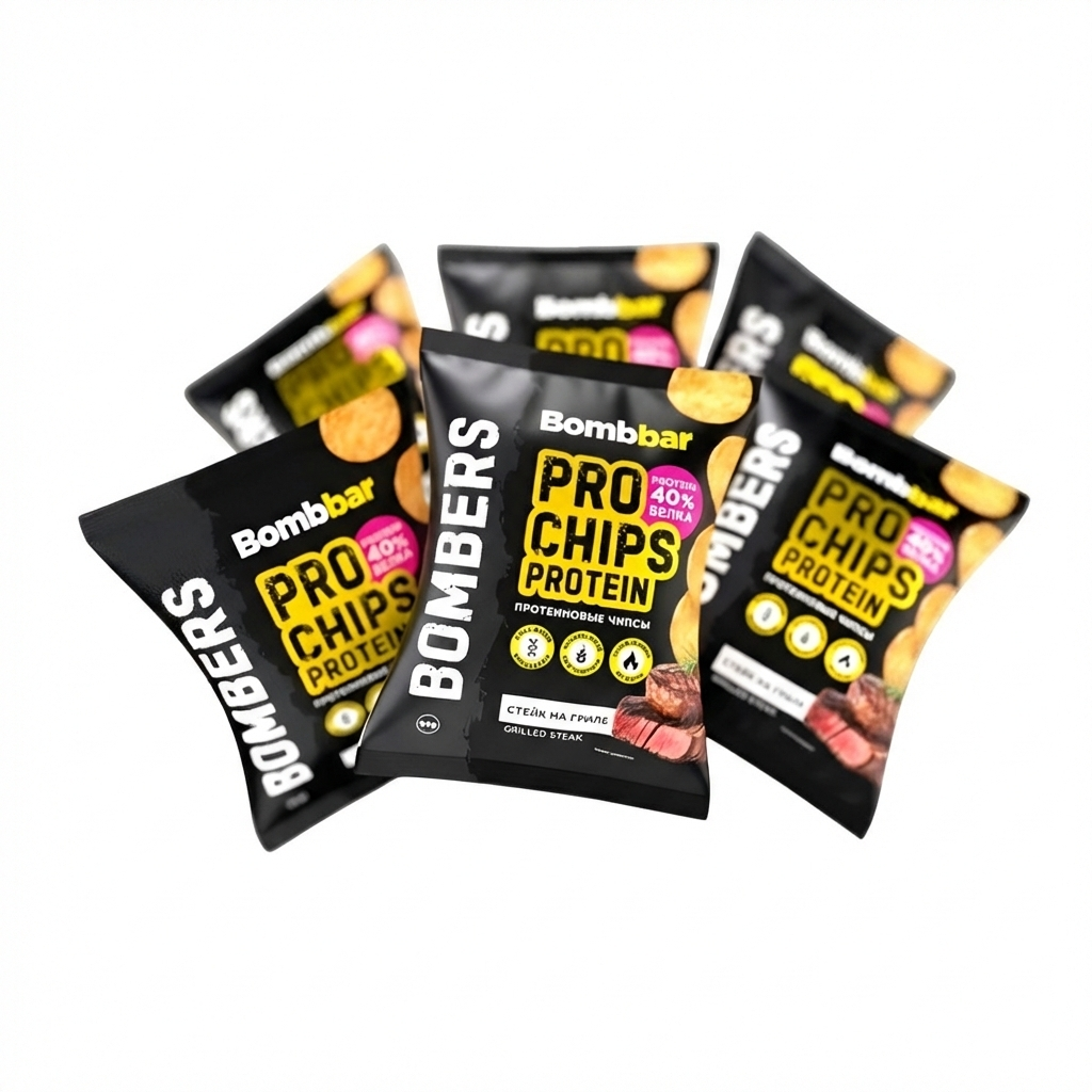 Протеиновые (40%) чипсы, 50 гр. Bombbar - Барбекю
