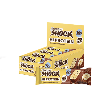Fitness Shock HiProtein Bar with Collagen 60g - Bananalı brauni