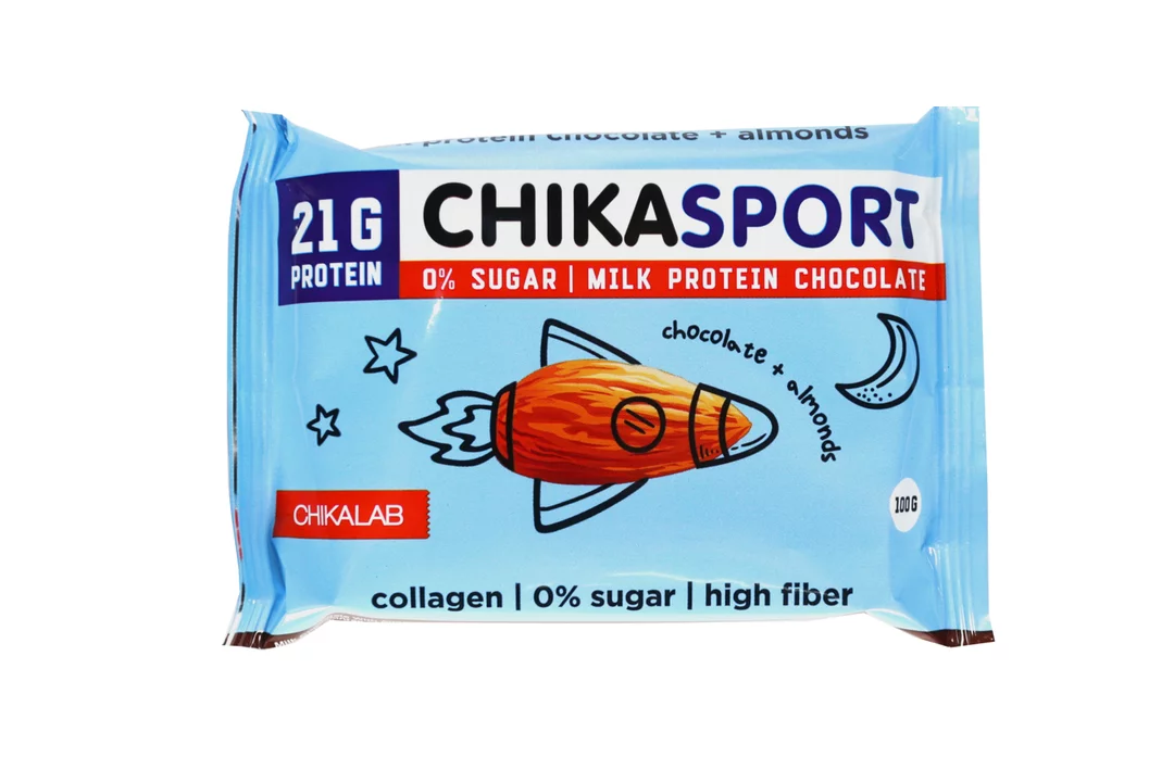 Chika Sport Протеиновый шоколад без сахара 100 гр - Молочный с миндалем