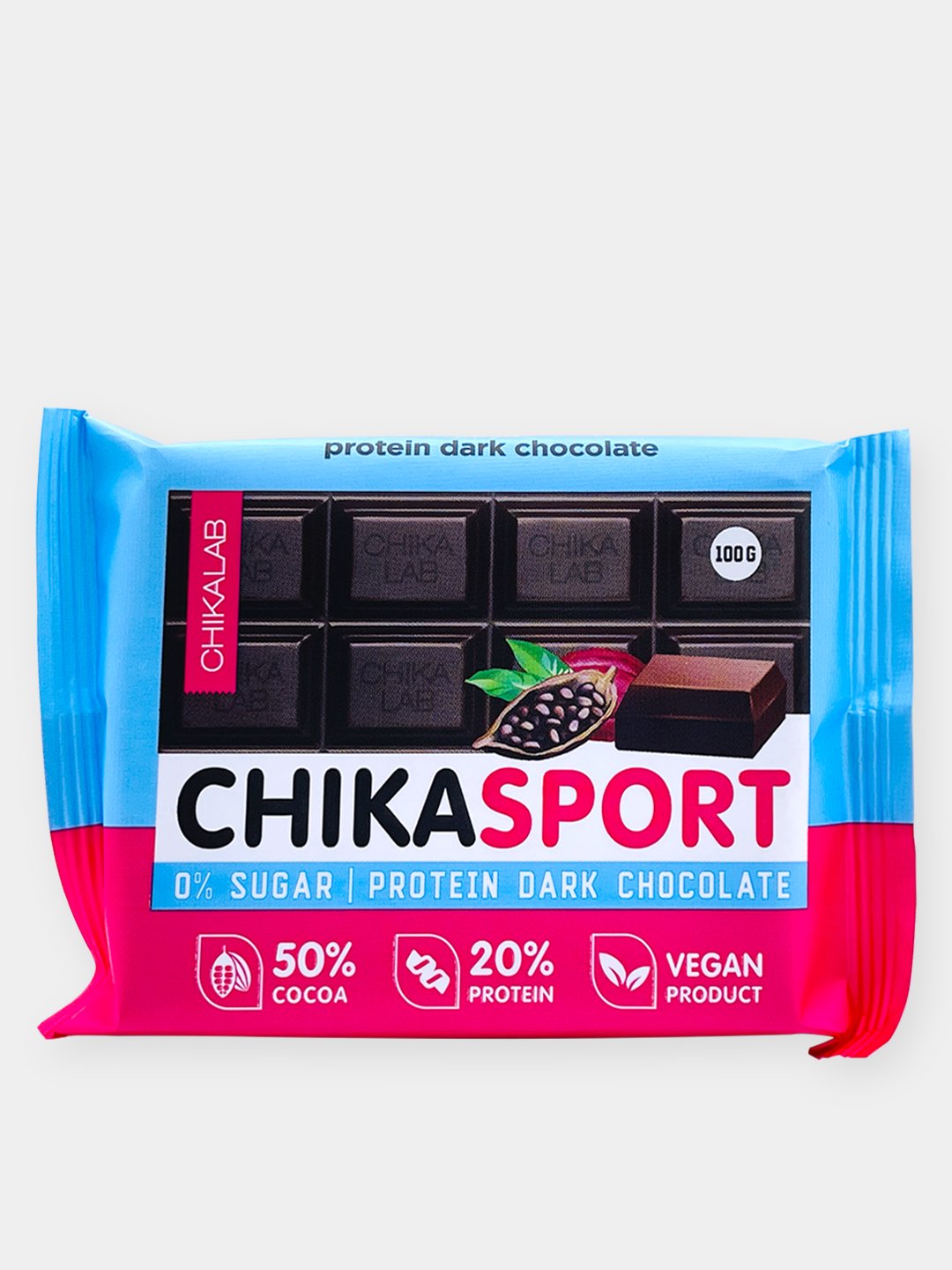 Chika Sport Протеиновый шоколад без сахара 100 гр - Тёмный