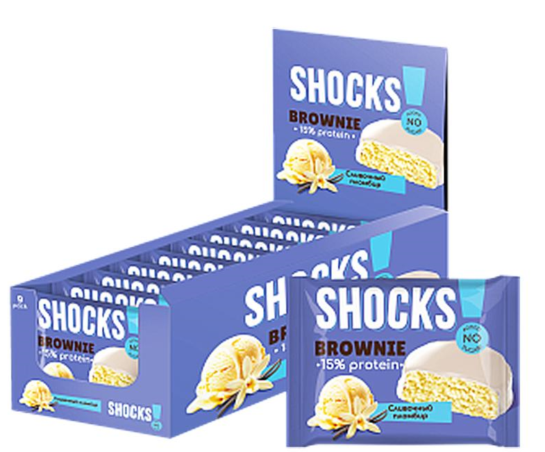 Fitness Shock Protein Brownie 50 g - Qaymaqlı plombir