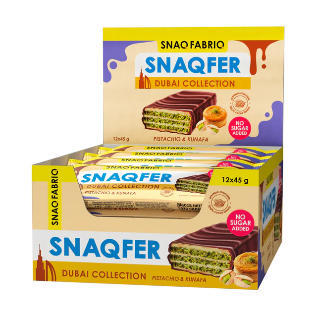 Snaqfer No Sugar Bar Dubai 45 g - Фисташка Кунафа