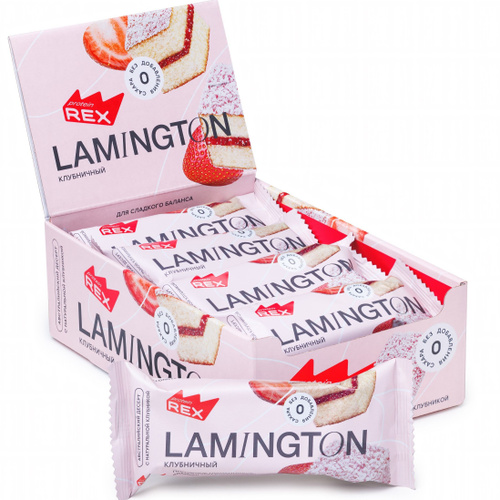 Protein Rex Lamington 50 g - Çiyələk