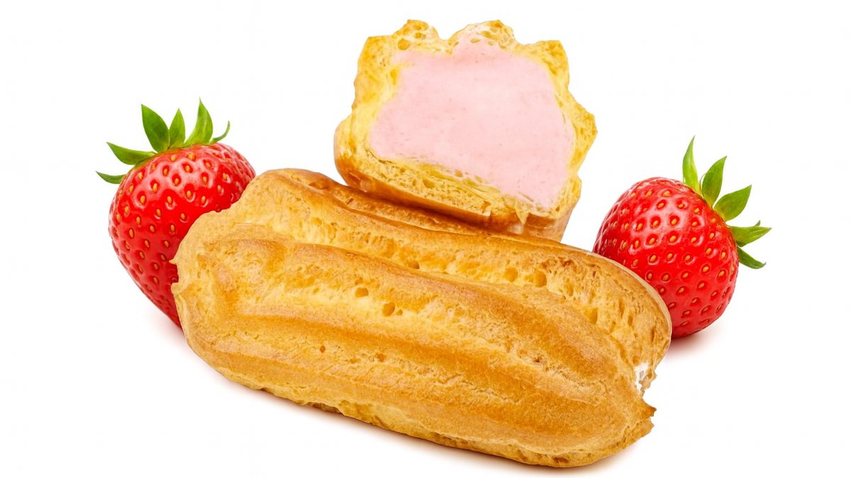 Mini Eclairs with Cottage Cheese Cream Filling - Клубника