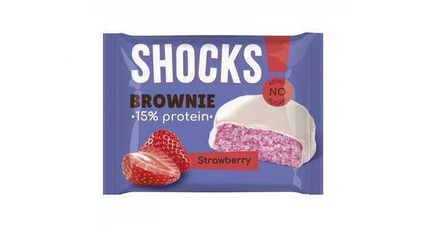 Fitness Shock Protein Brownie 50 g - Клубника