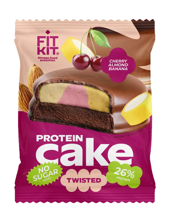 Fit Kit Twisted Protein Cake 50g - Вишня-миндаль-банан