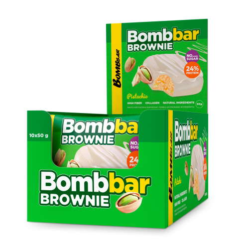 Bombbar Protein Brownie - 50 g - Фисташка