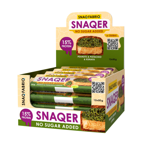 Snaqer No Sugar Bar Dubai 50 g - Арахис-фисташка-кунафа