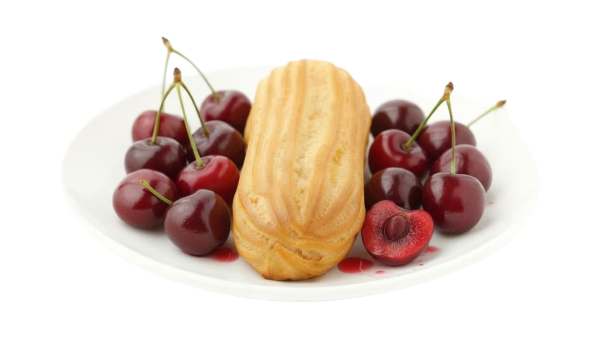 Big Éclair with Cottage Cheese Cream Filling 80g - Вишня