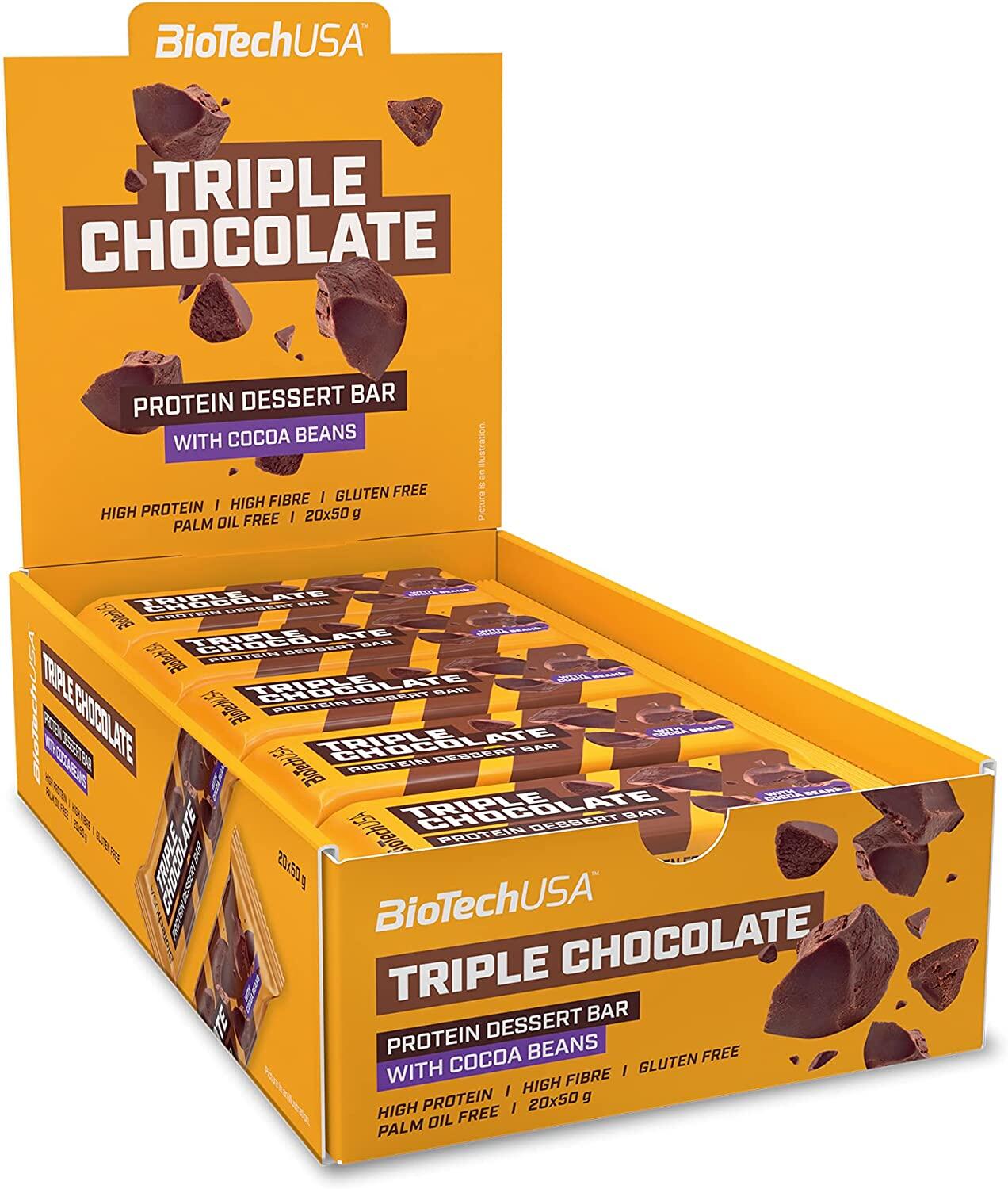 Biotech USA Dessert Protein Bar 50 g  - Тройной Шоколад