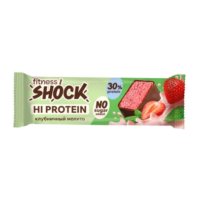 Fitness Shock HiProtein Bar with Collagen 40g - Çiyələkli moxito