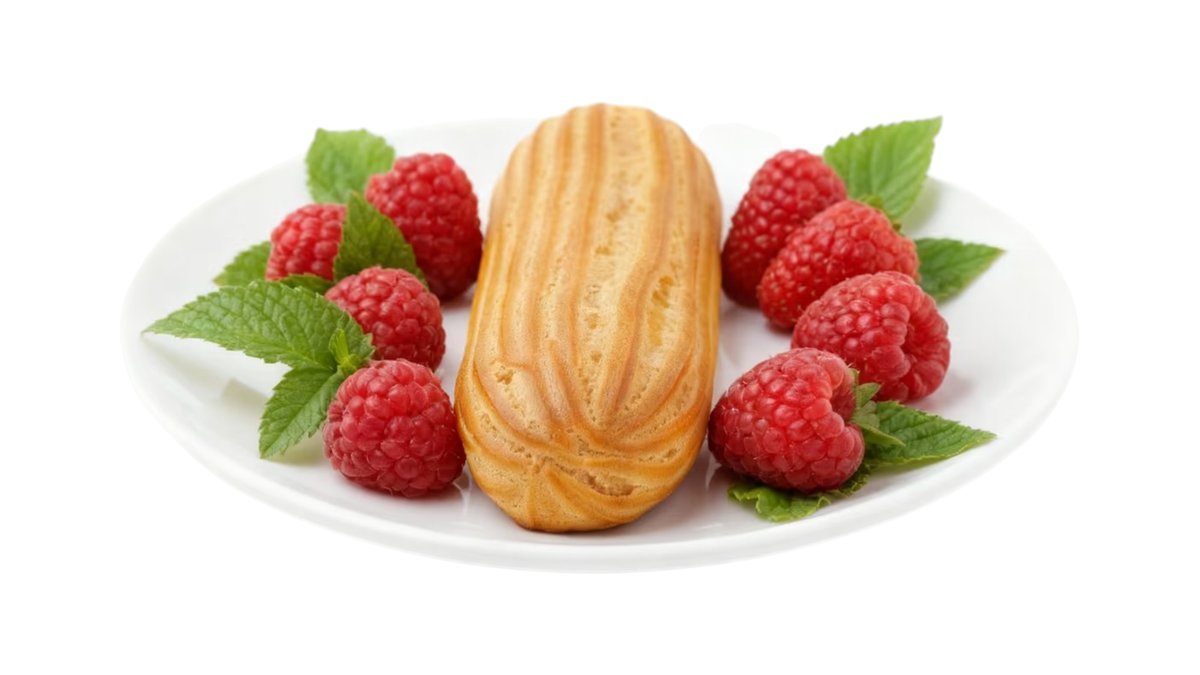 Big Éclair with Cottage Cheese Cream Filling 80g - Малина