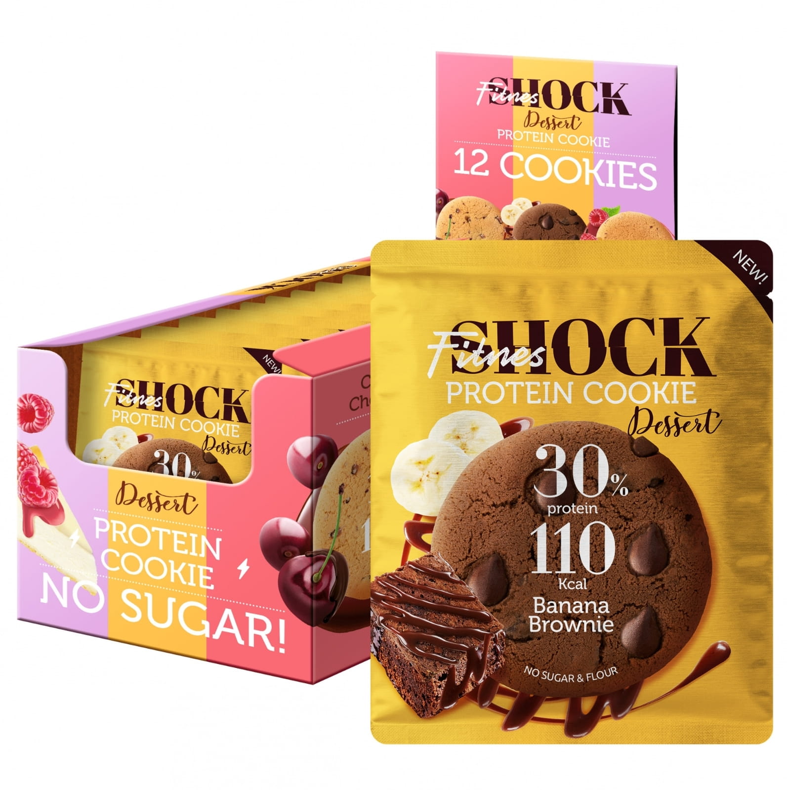 Fitness Shock Protein Cookie Dessert 35g - Bananlı Brauni