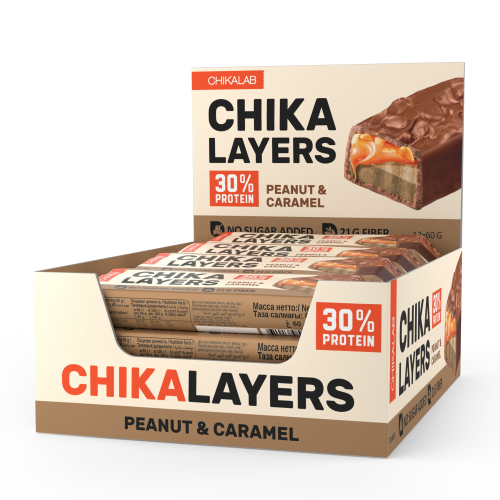 Протеиновый батончик Chika Layers 60 г - Арахис-Карамель