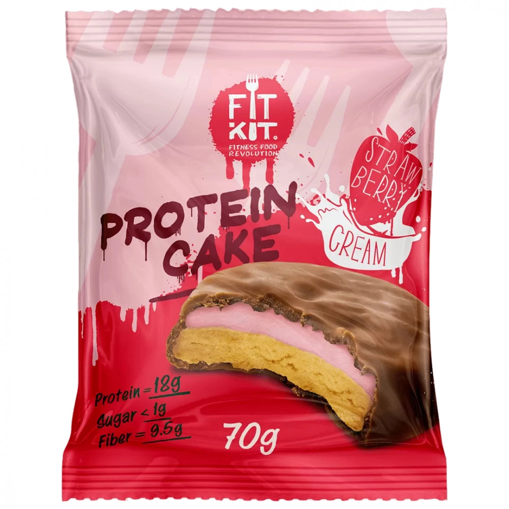 Fit Kit Twisted Protein Cake 50g - Qaymaqlı çiyələk