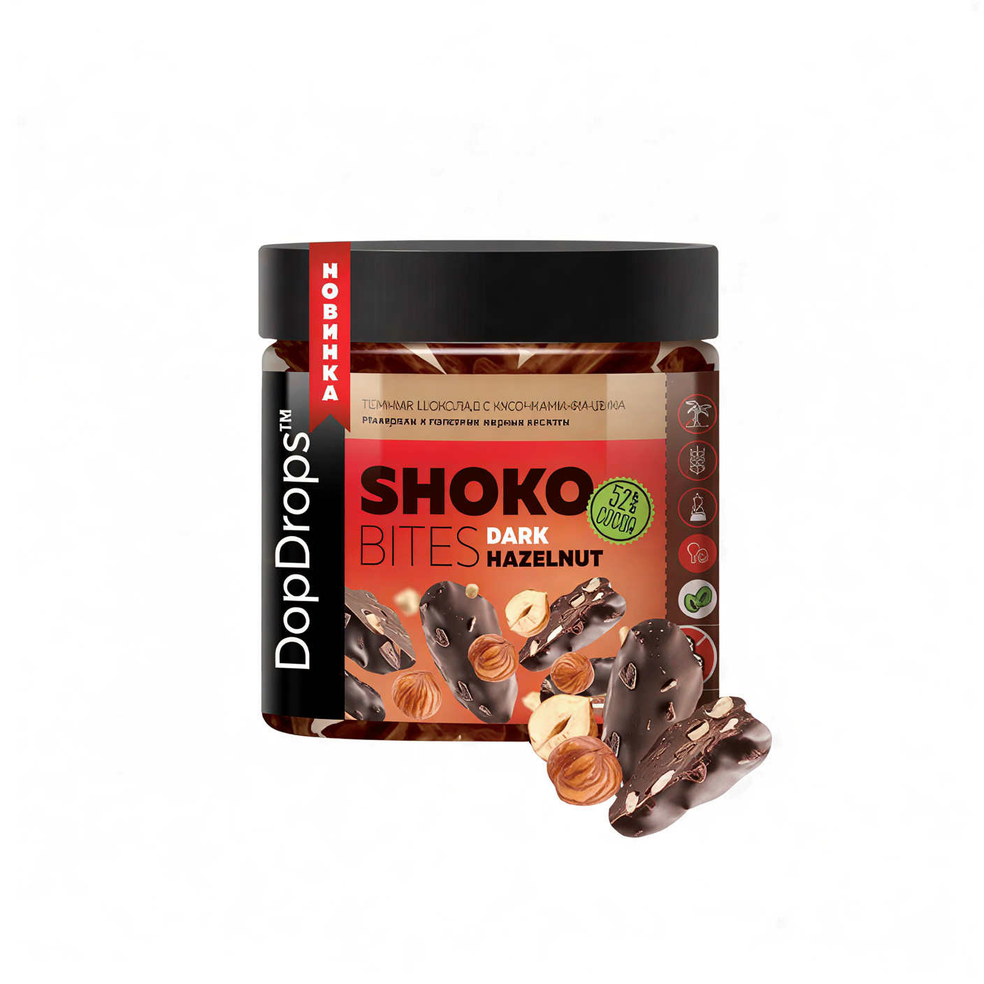 Темный Shoko Bites 230 гр. Dopdrop - Фундучное