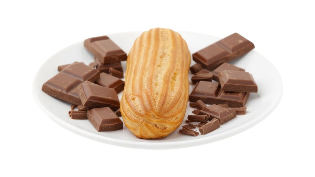 Big Éclair with Cottage Cheese Cream Filling 80g - Шоколад
