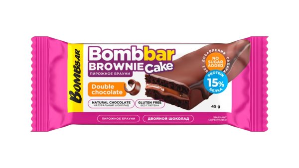Bombbar Brownie Cake 45 g - Двойной шоколад