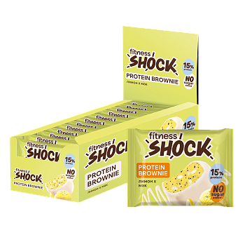 Fitness Shock Protein Brownie 50 g - Лимон и мак