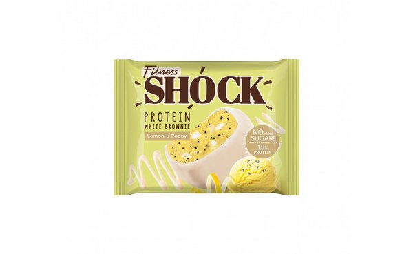 Fitness Shock Protein Brownie 50 g - Limon- çörək otu