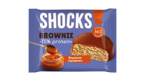 Fitness Shock Protein Brownie 50 g - Варёная Сгущёнка