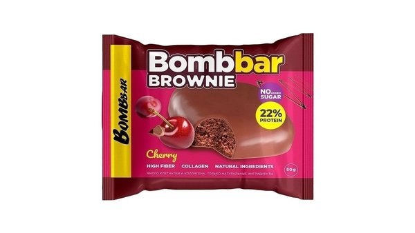 Bombbar Protain Brownie - 50 g - Вишня