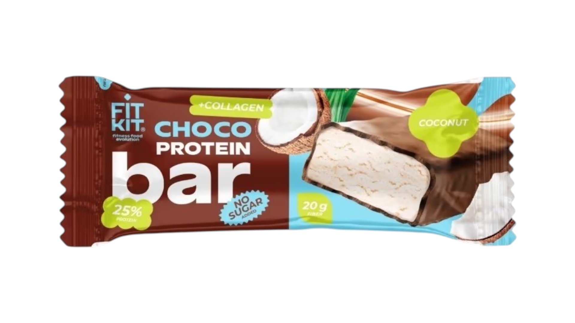 Батончик протеиновый в глазури  Fit Kit 60 гр.  - Kokos