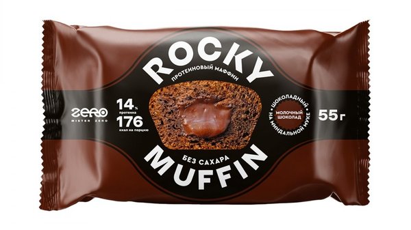 Rocky Muffin  55 g - «Шоколадный» с начинкой «Молочный шоколад»