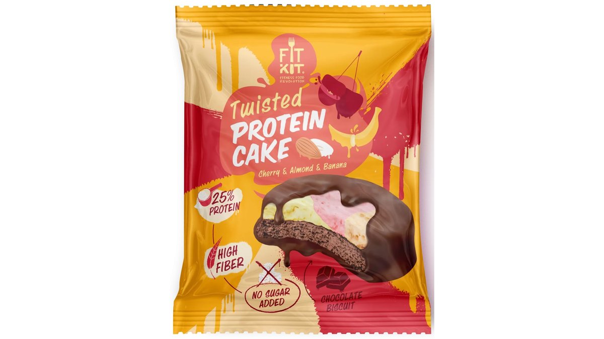 Fit Kit Twisted Protein Cake 50g - Вишня-миндаль-банан