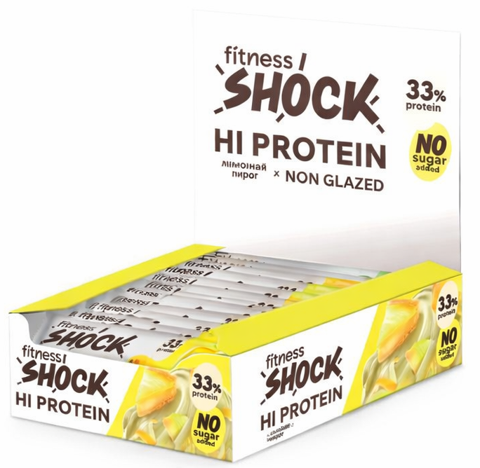 Fitness Shock HiProtein Bar with Collagen 40g - Limonlu piroq