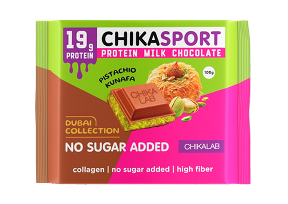 ChikaSport Sugar Free Chocolate  100g - Фисташка Кунафа