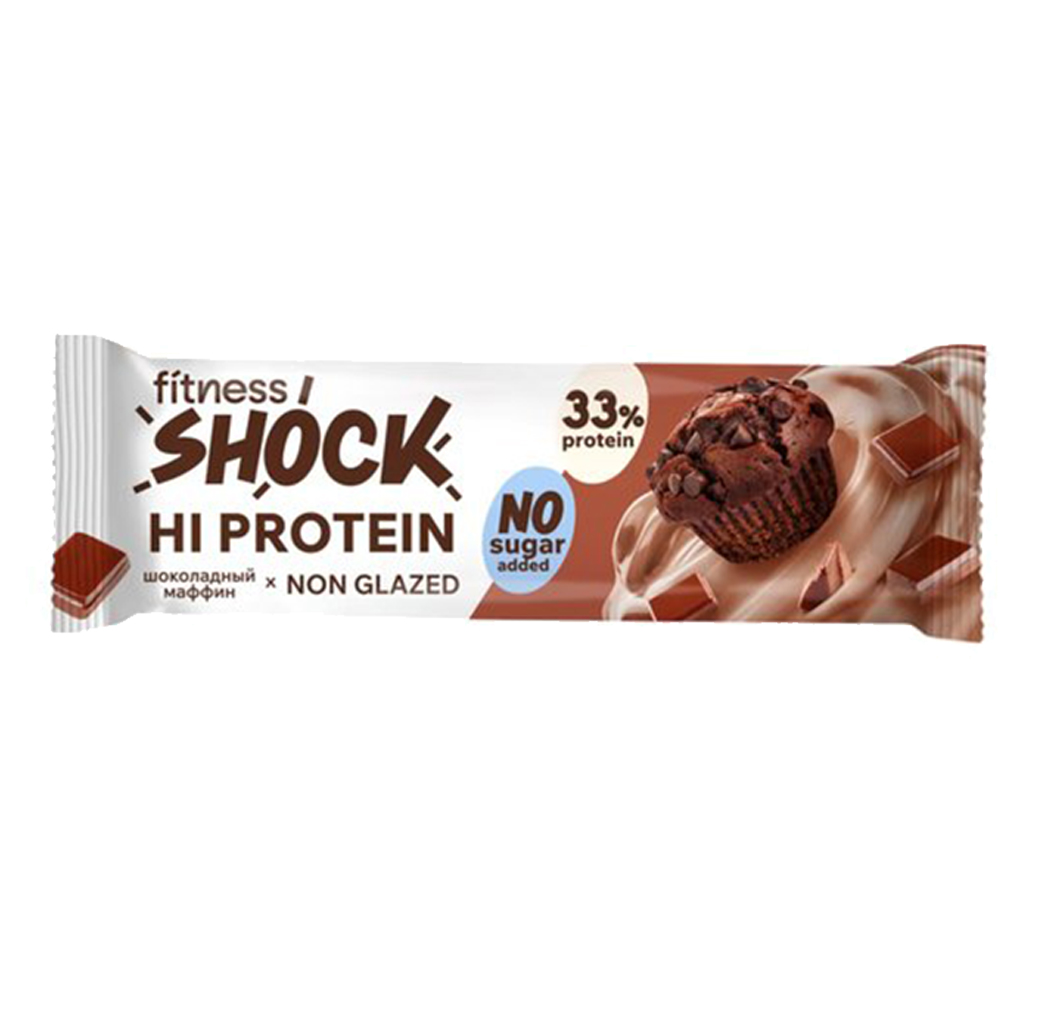 Fitness Shock HiProtein Bar with Collagen 60g - Шоколадный маффин