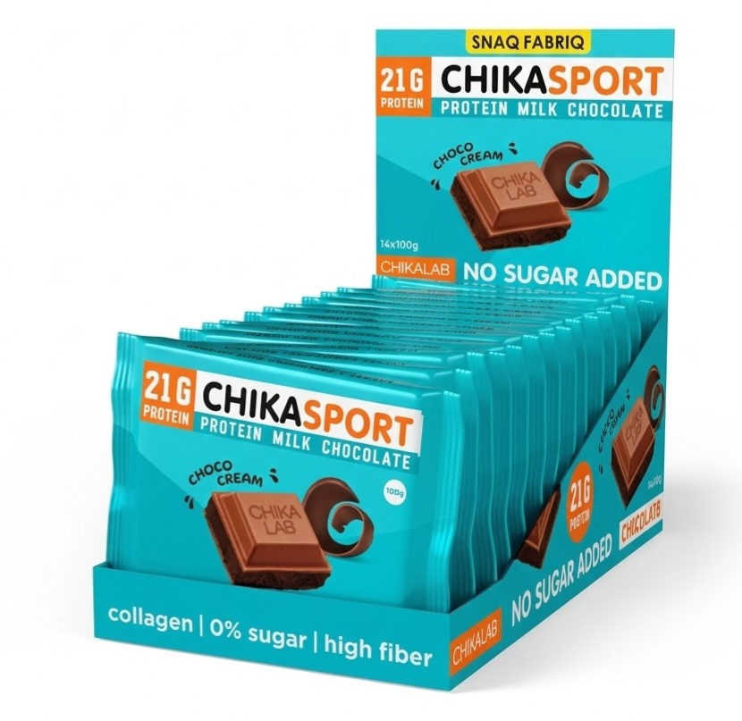 Chika Sport Протеиновый шоколад без сахара 100 гр - Молочный с шоколадной начинкой