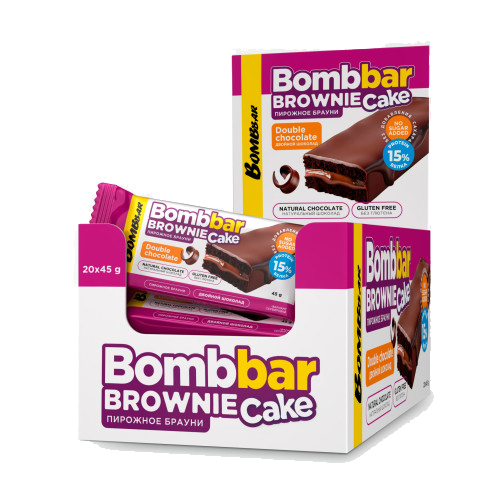 Bombbar Brownie Cake 45 g - Двойной шоколад