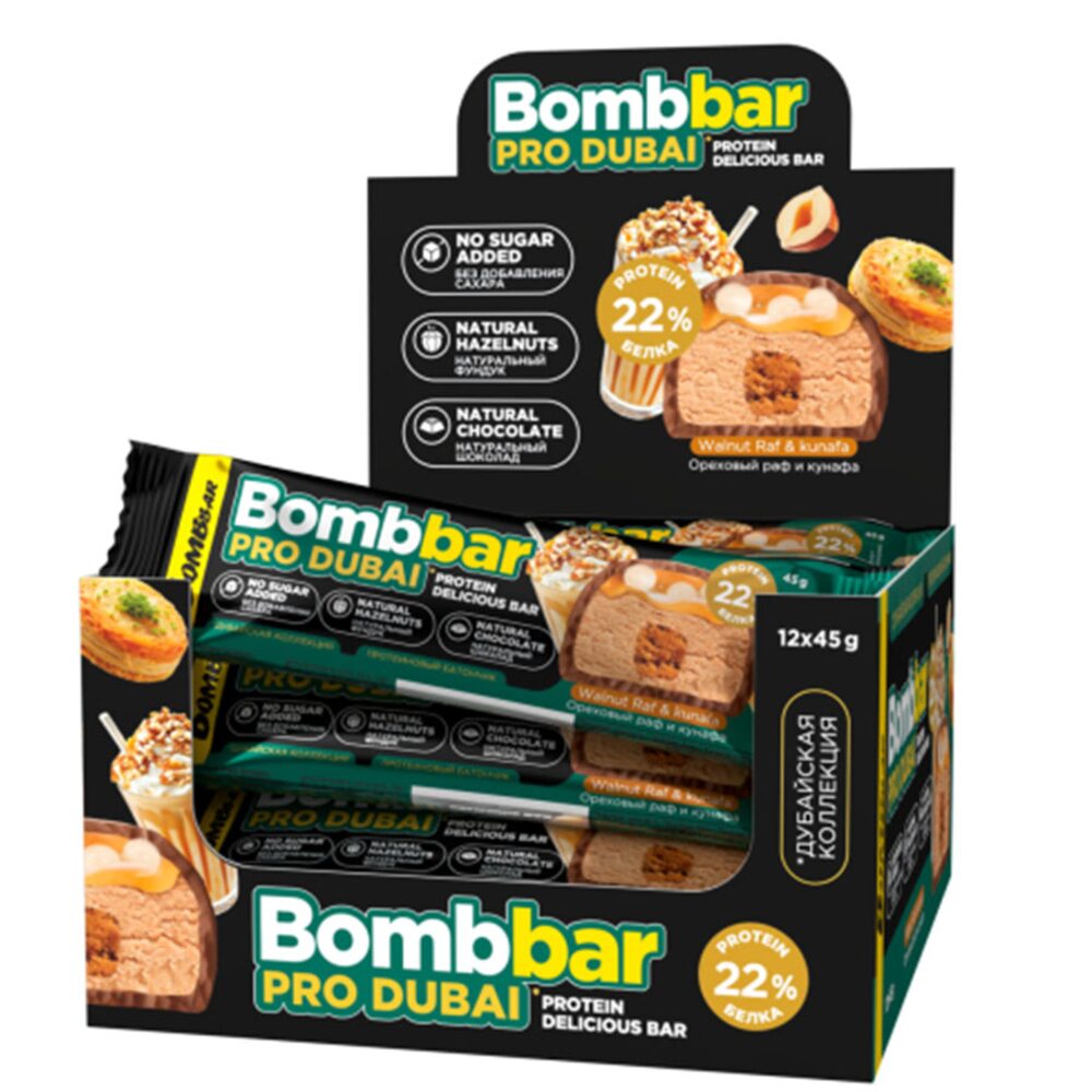 Bombbar Protein bar 45g - Fındıqlı raf və künəfə