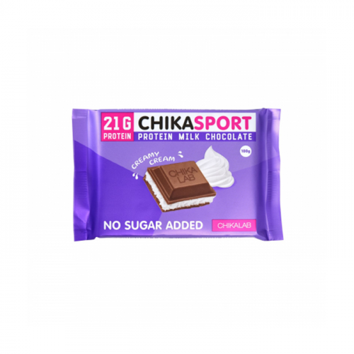Chika Sport Протеиновый шоколад без сахара 100 гр - Молочный со сливочной начинкой