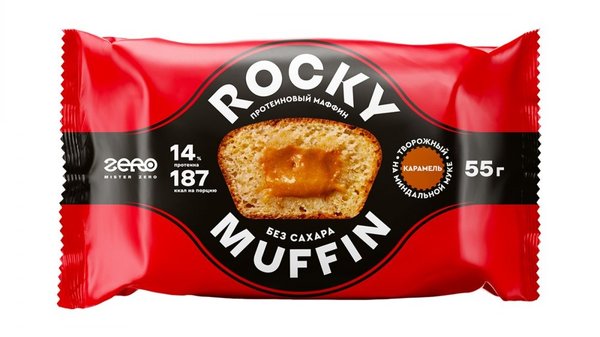 Rocky Muffin  55 g - Творожный с карамельной начинкой
