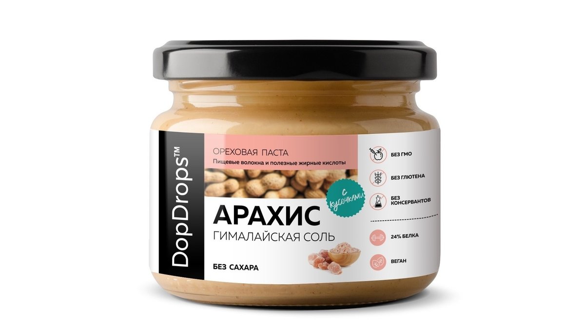 Dopdrops Paste - Кранч Арахис с Гималайской морской солью