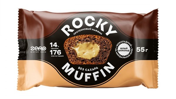 Rocky Muffin  55 g - "Шоколадный"  с начинкой "Белый Шоколад"
