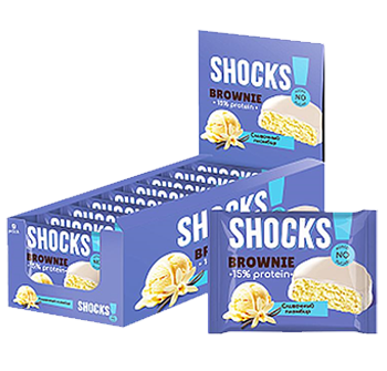 Fitness Shock Protein Brownie 50 g - Qaymaqlı plombir