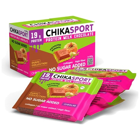 ChikaSport Sugar Free Chocolate  100g - Püstə Künəfə