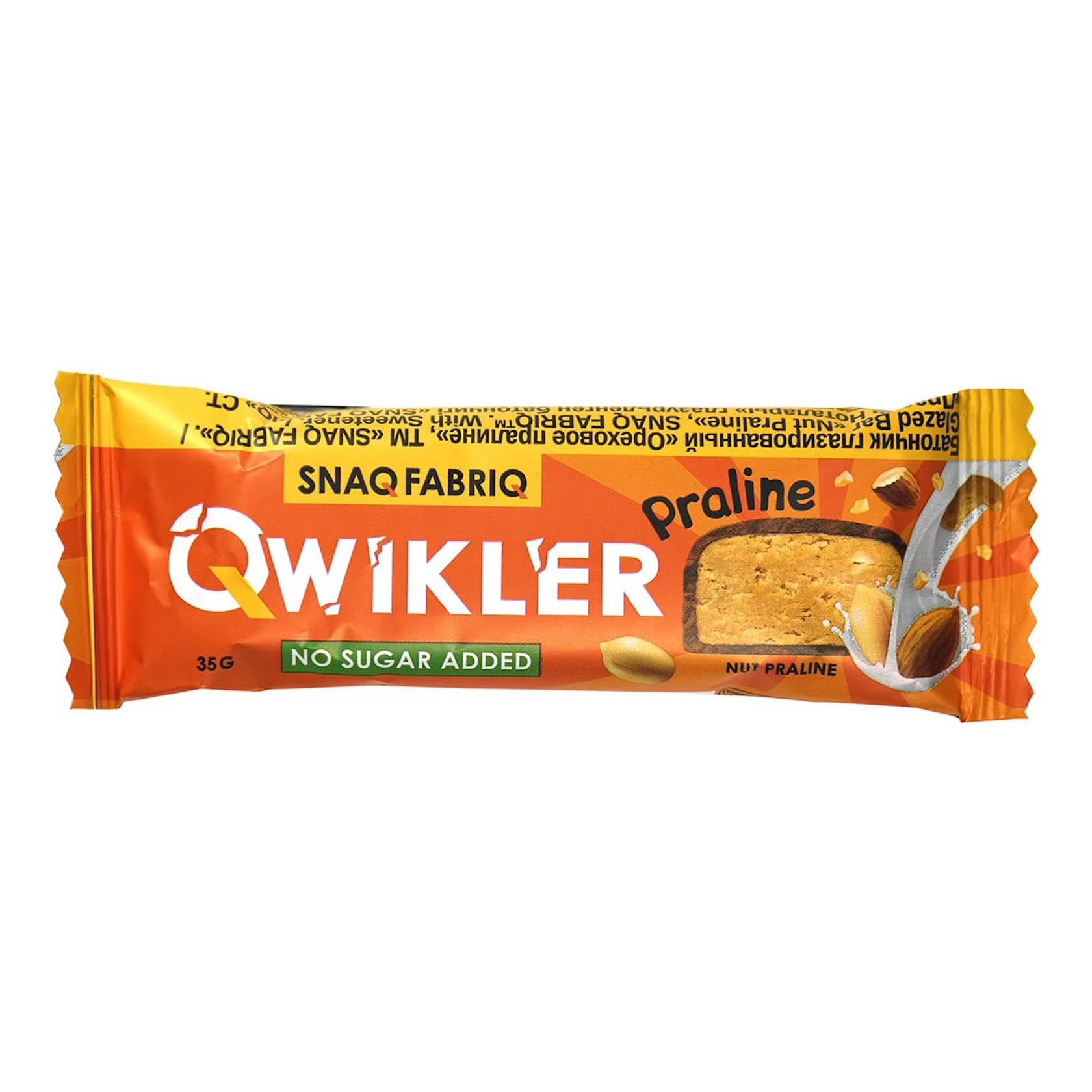 Qwikler Şəkərsiz batonçik - Qozlu praline 35 qr