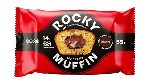 Rocky Muffin  55 g - Творожный с начинкой "Молочный шоколад"